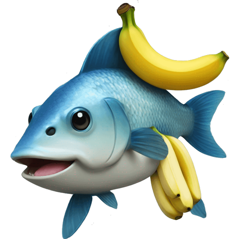 A fish eating a banana  emoji