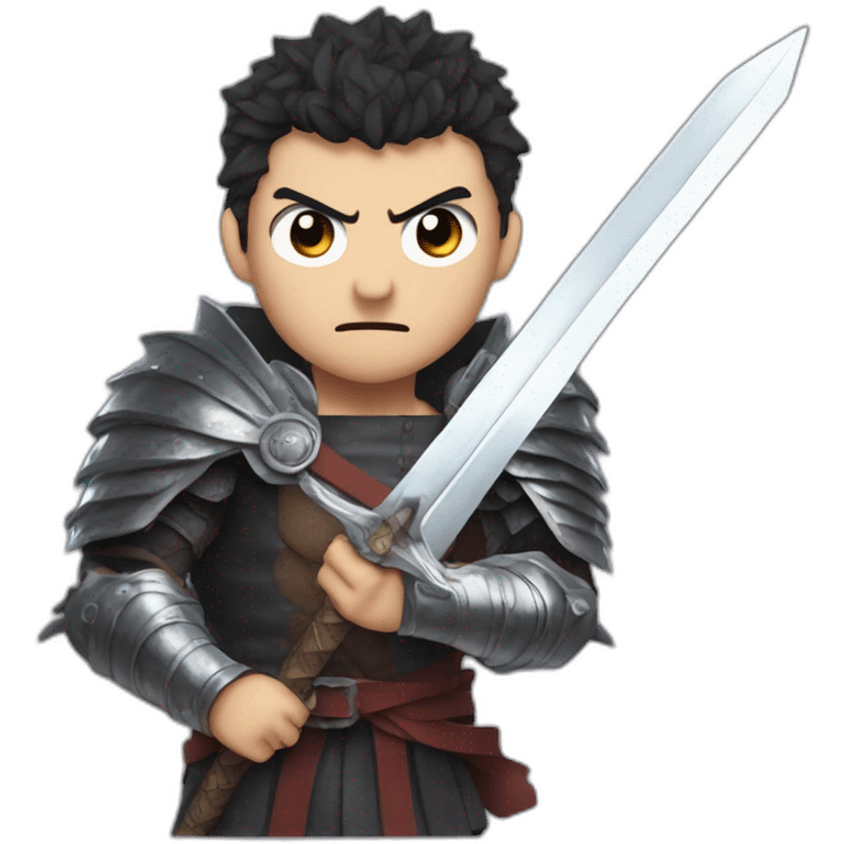 angry berserk guts carrying a huge sword on his shoulder emoji