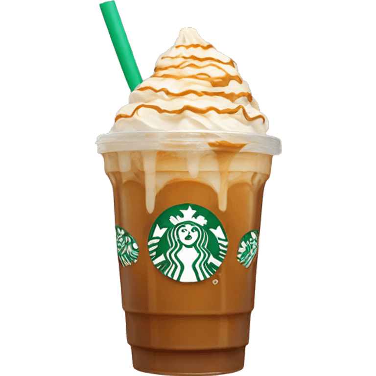 Aesthetic iced Starbucks caramel Frappuccino coffee  emoji