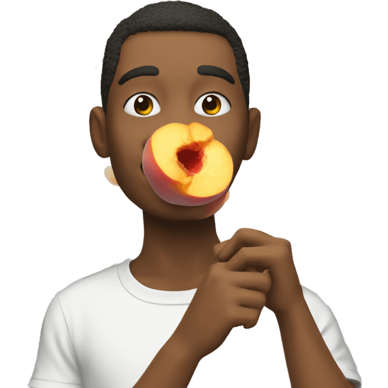 Eating a peach emoji