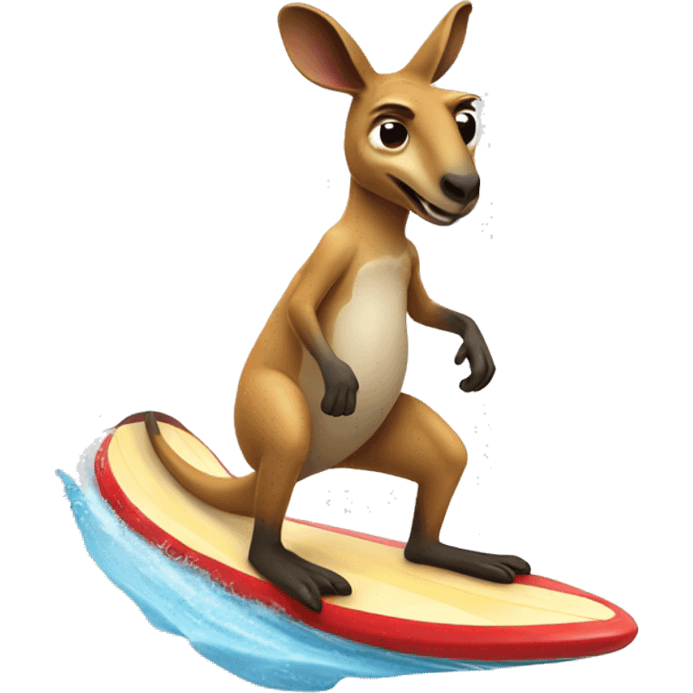 Kangaroo surfing  emoji