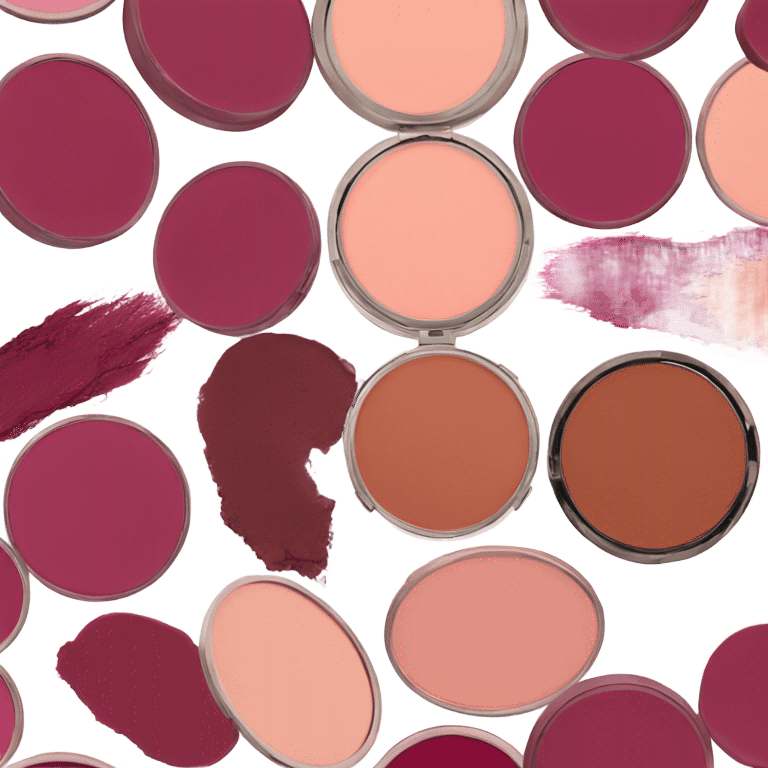 makeup powder compact burgundy blush emoji