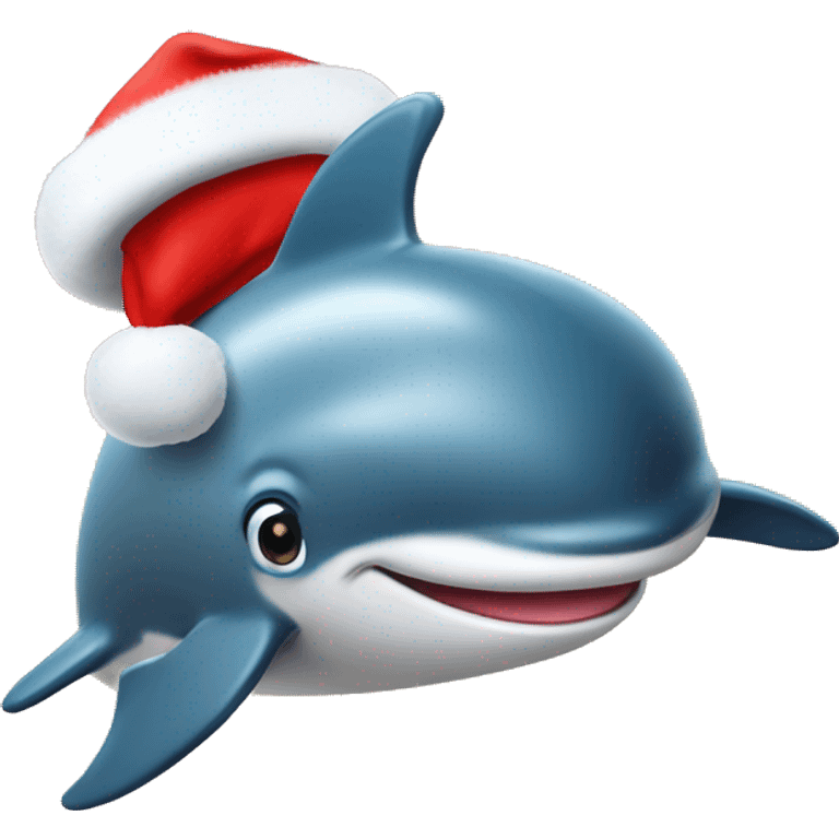 Delfin con gorro de navidad  emoji