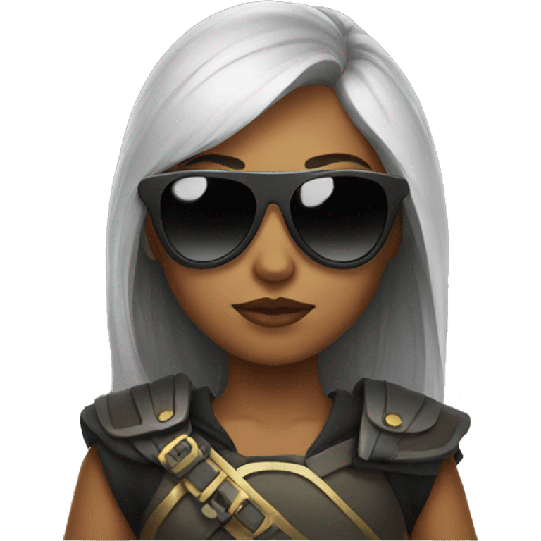 Girl warrior with dark sunglasses emoji