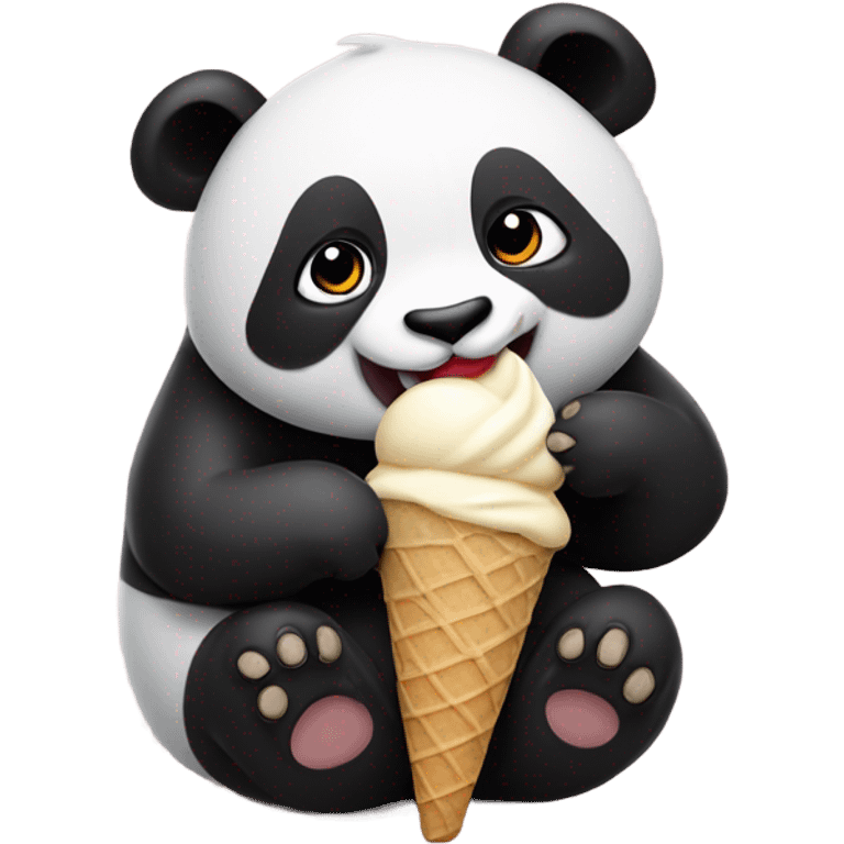 Panda eating ice cream emoji