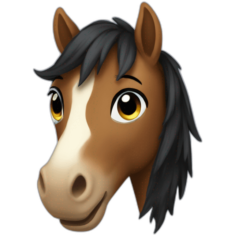 Poney noir emoji