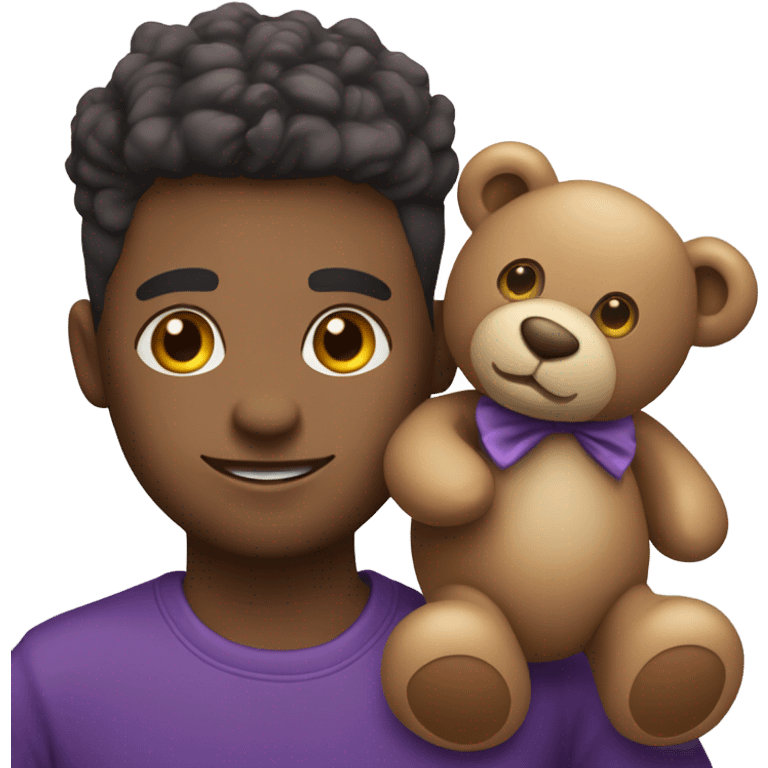 Purple heart and teddy bear emoji