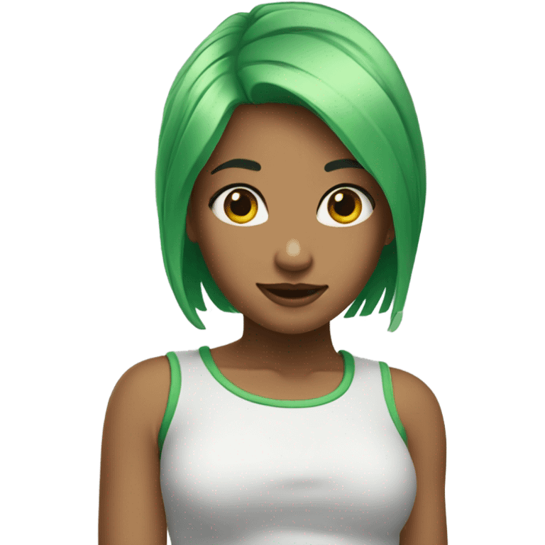 Green haired girl emoji