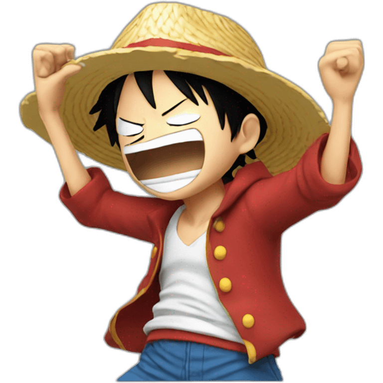 Luffy who makes a dab emoji