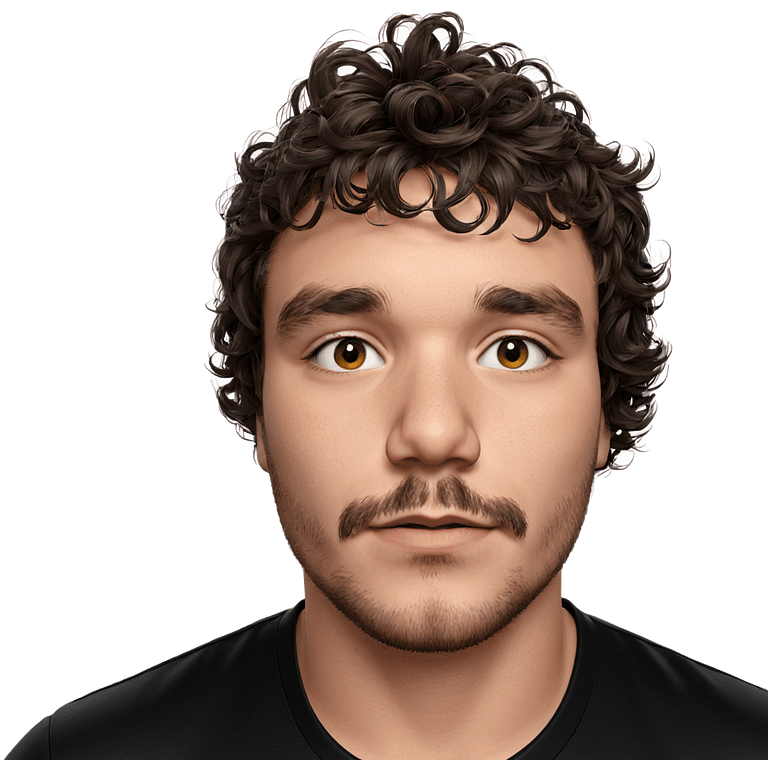 male portrait with mustache emoji