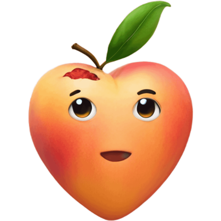 small heart next to a peach emoji