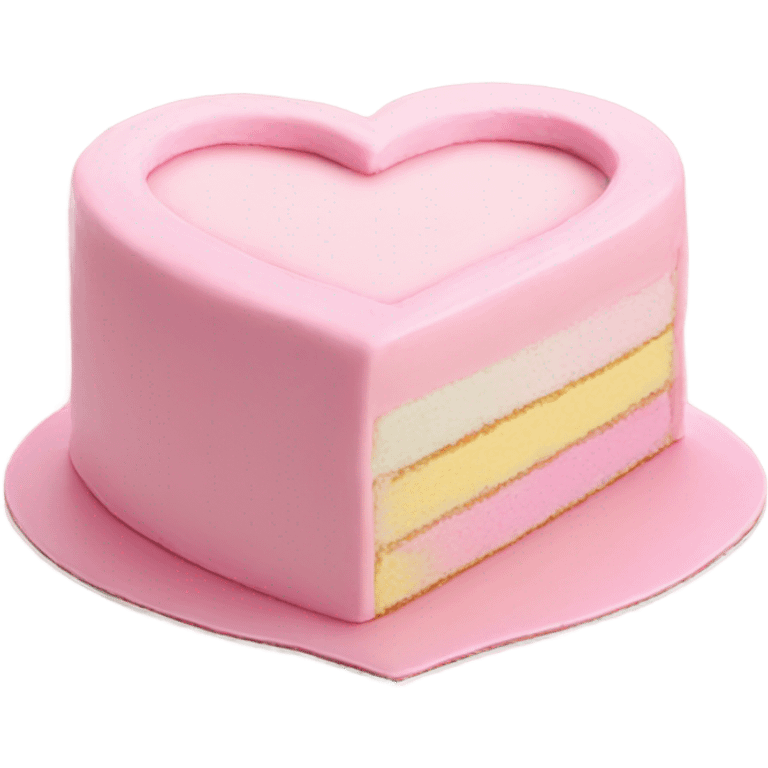 Pastel pink heart shaped cake emoji