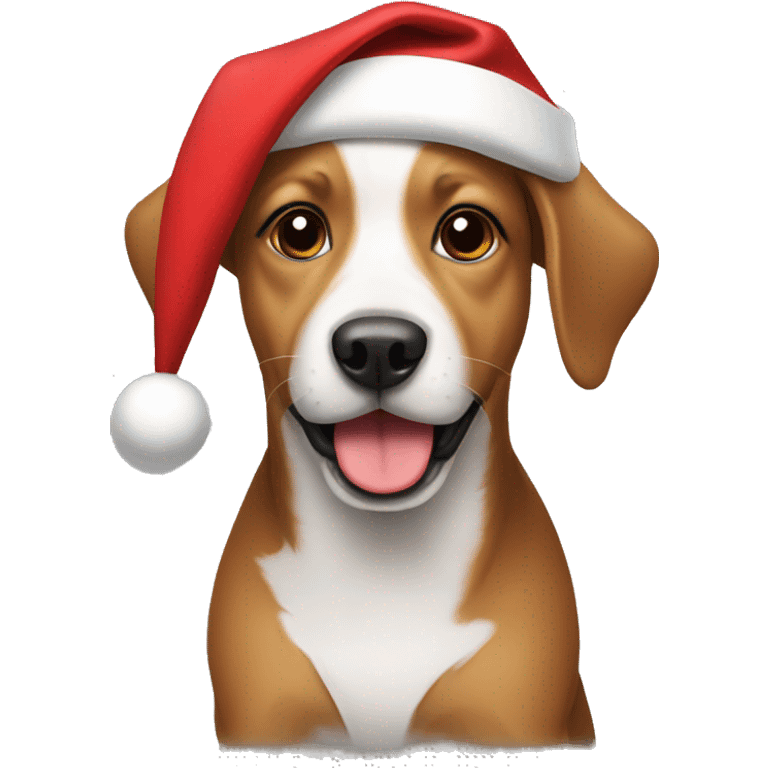 Dog wearing Santa hat  emoji