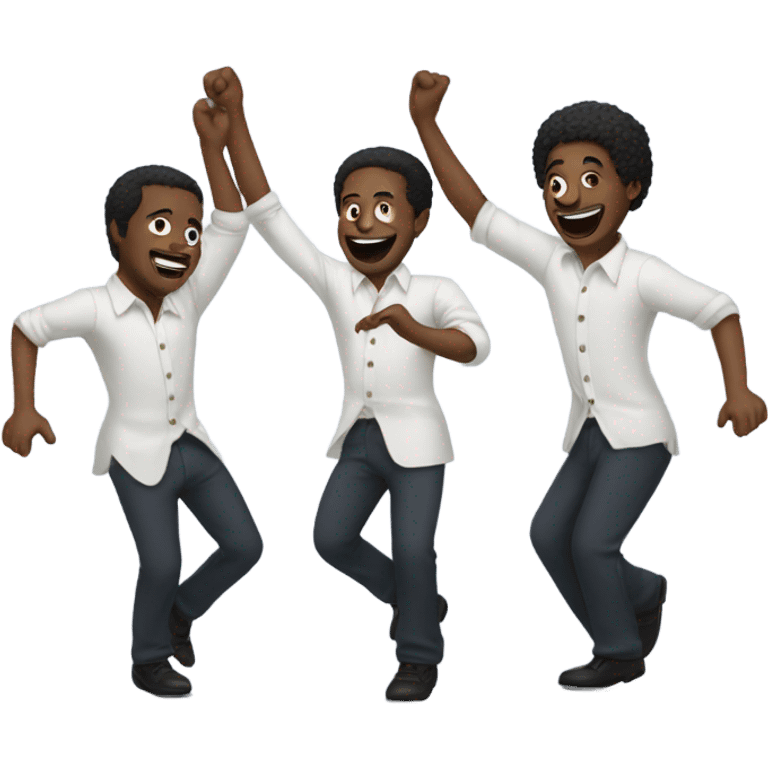 3 black men dancing emoji