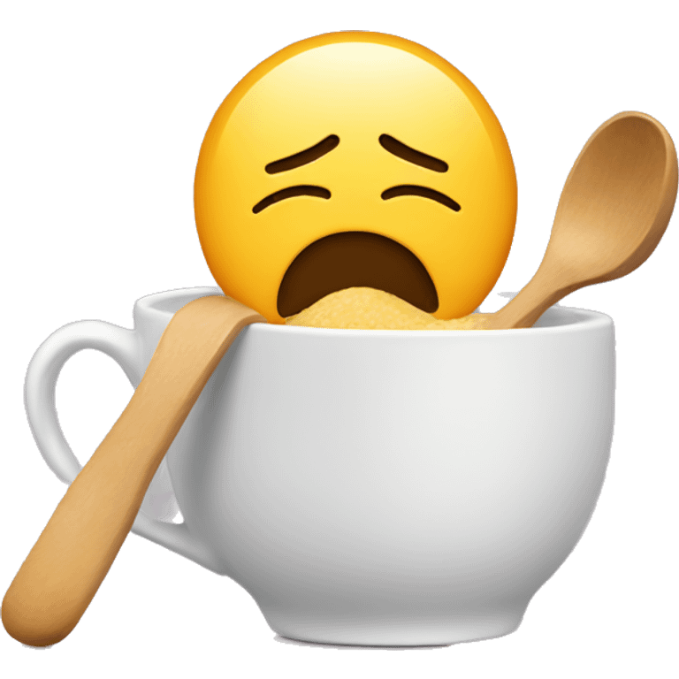 facepalm emoji Mixing with Spoon emoji emoji