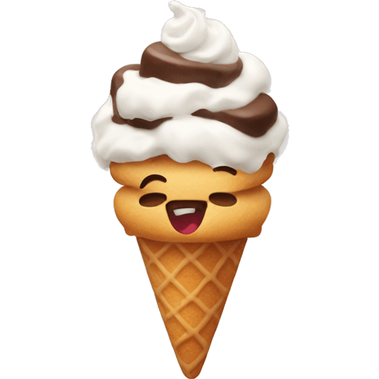 Eat croiffle with ice cream emoji