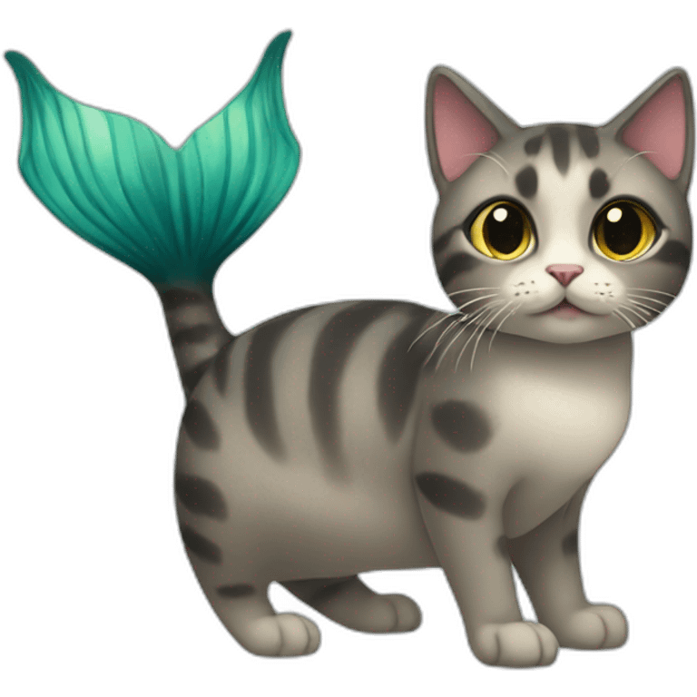 Cat with a mermaid tail emoji