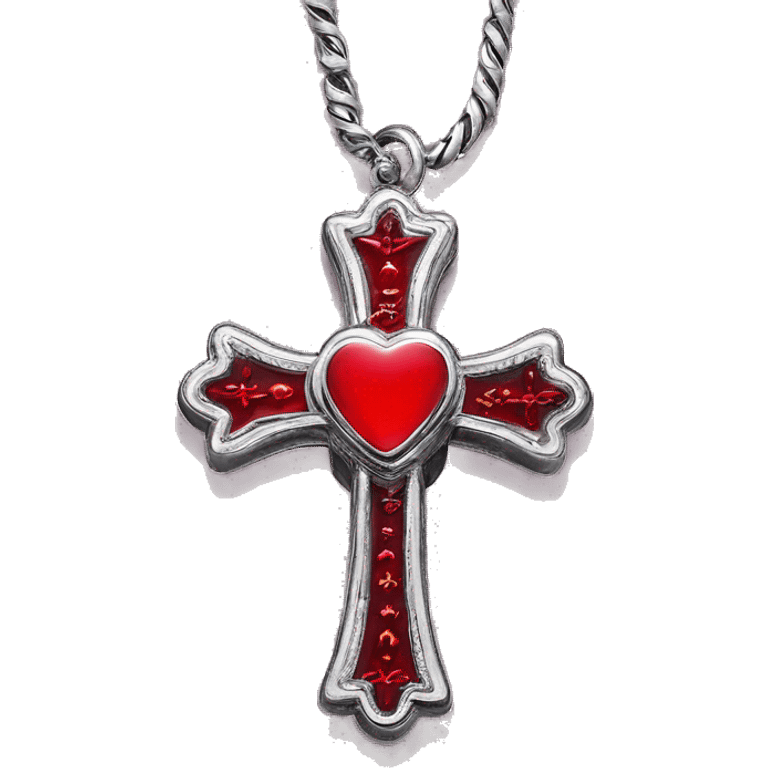 Red Chrome hearts cross emoji