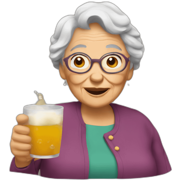 Three granny drink vine emoji