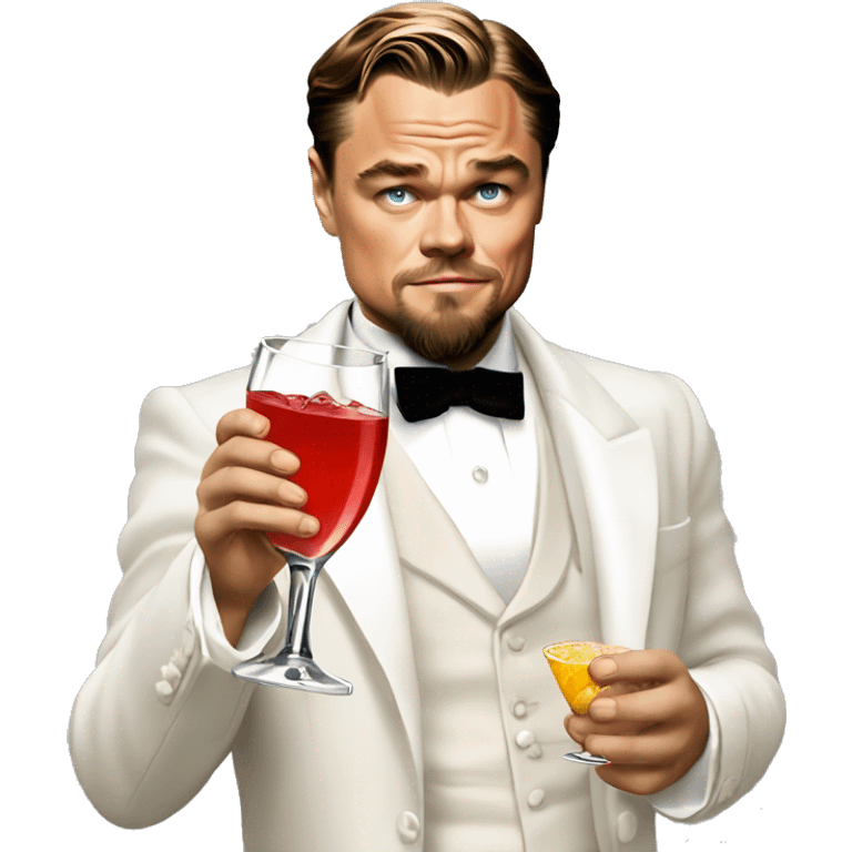 Leonardo DiCaprio in Django unchained holding cocktail glass emoji