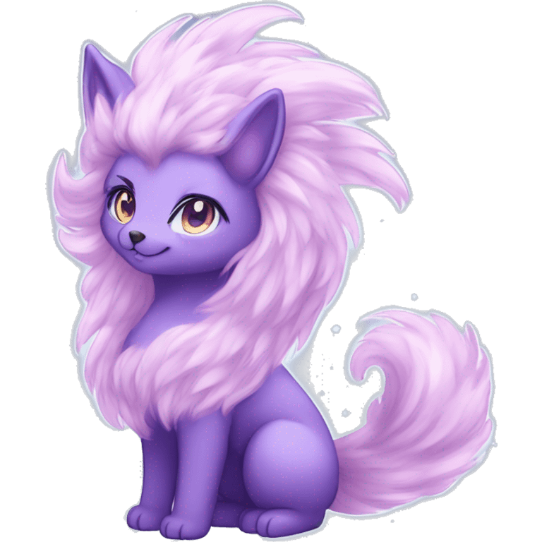 Shiny Sparkly Fluffy Long Mane Kawaii Ethereal Anthro Sona Nebula-Fakemon emoji