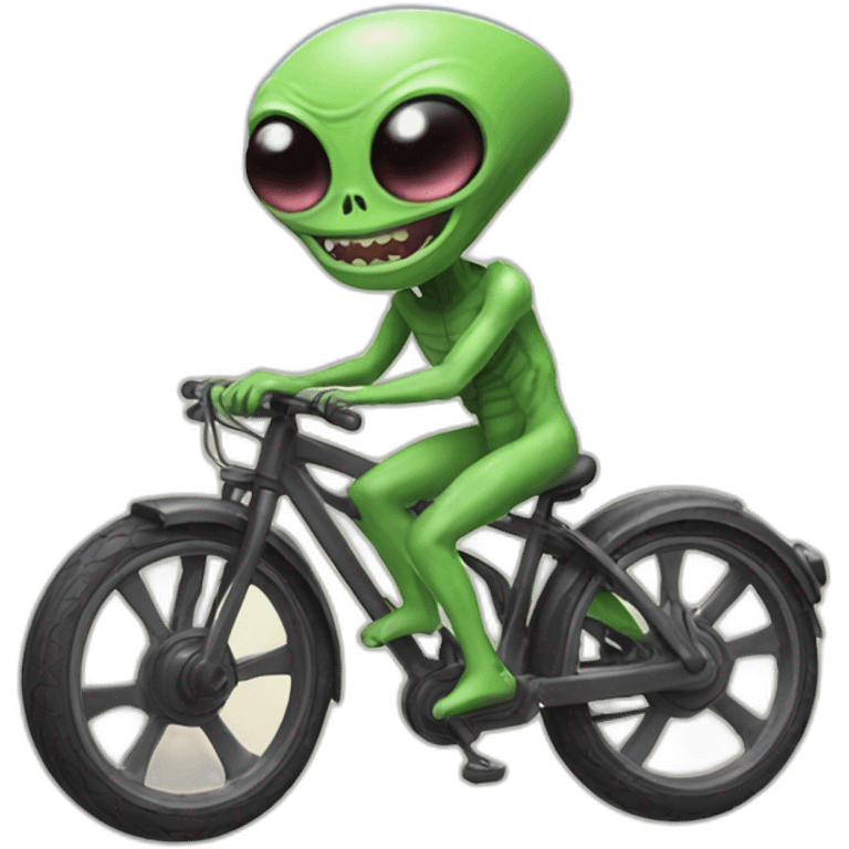 Alien on a bike emoji