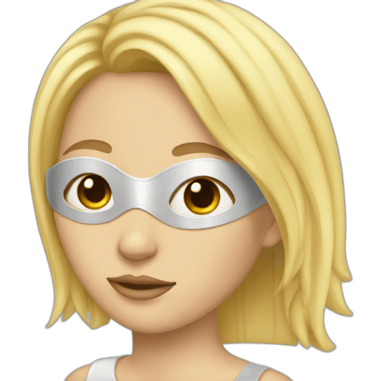 Blonde girl with sleeping mask emoji