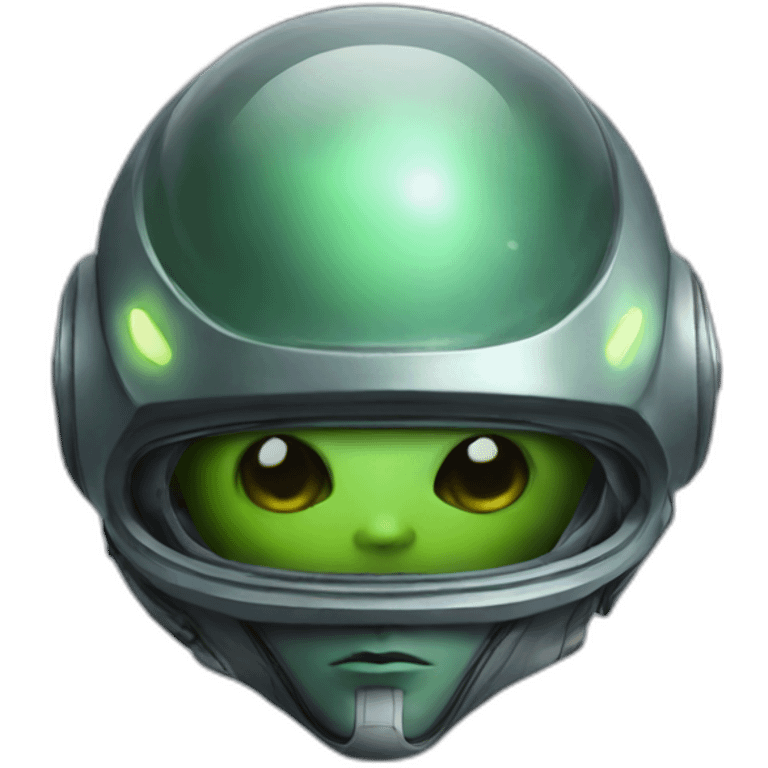 An alien with a helmet emoji