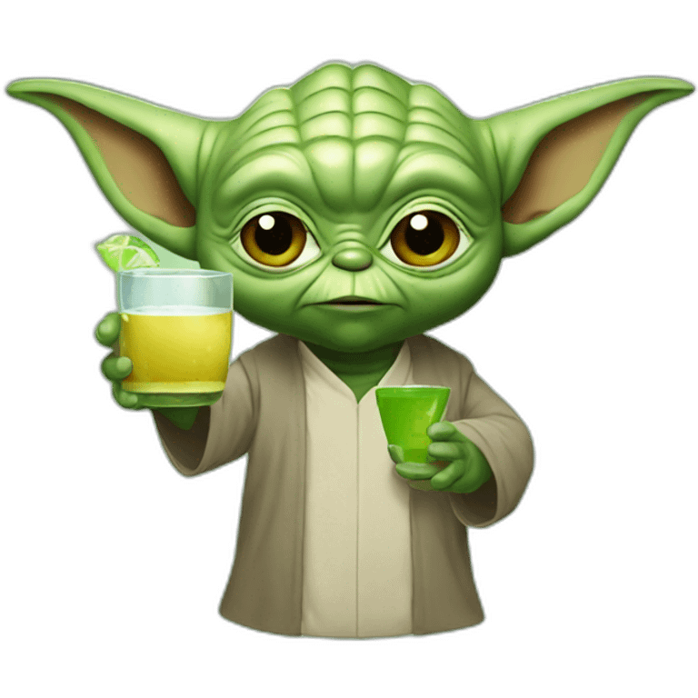 Yoda drinking monster emoji