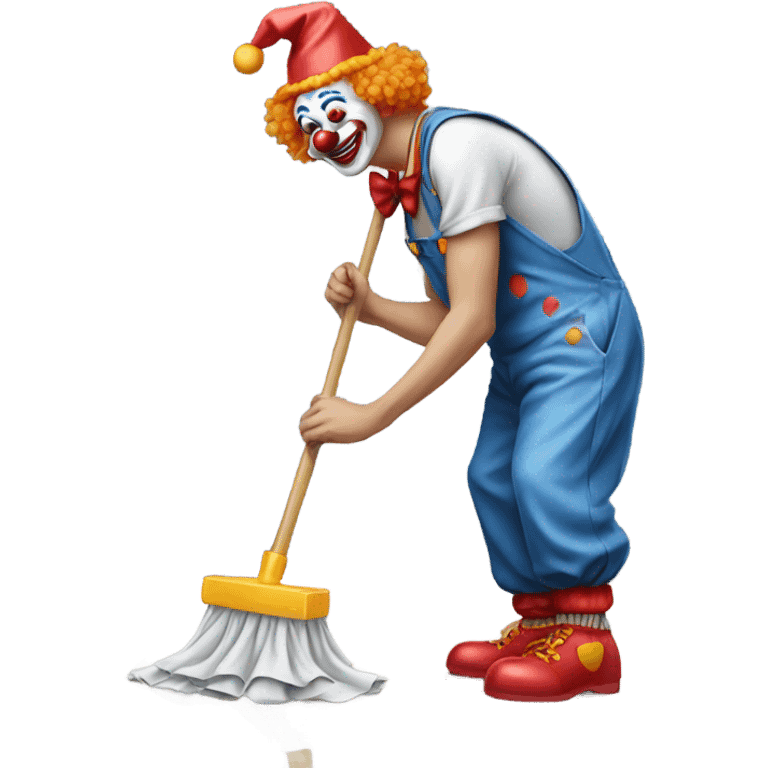 Clown mopping a floor  emoji