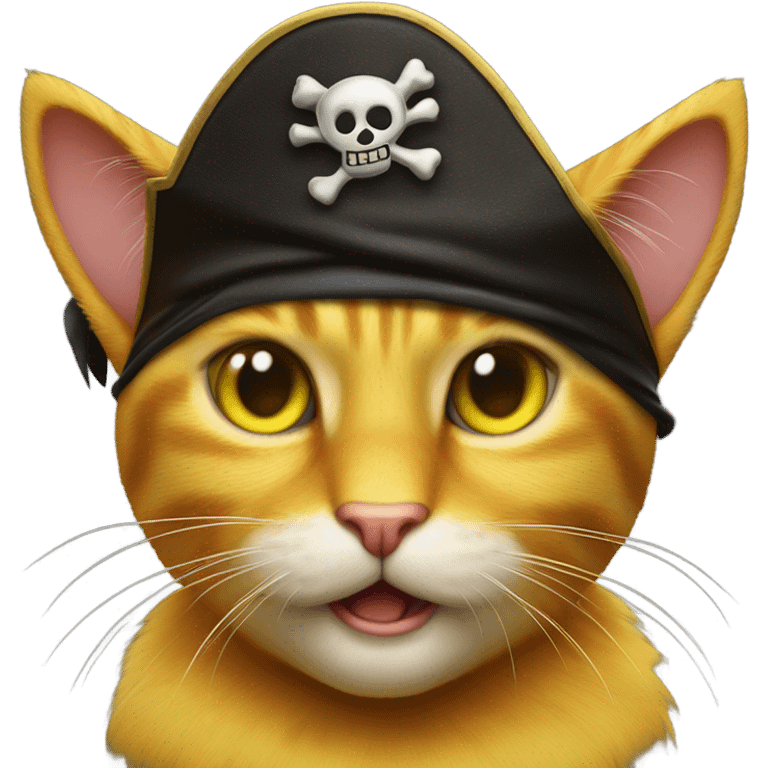 yellow pirate cat with eye patch emoji