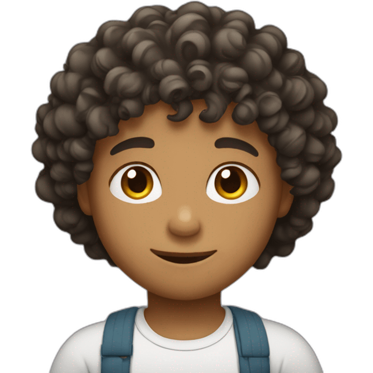 Curly hair boy emoji