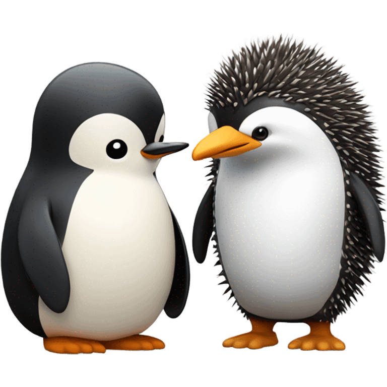 Penguin and hedgehog lovers emoji