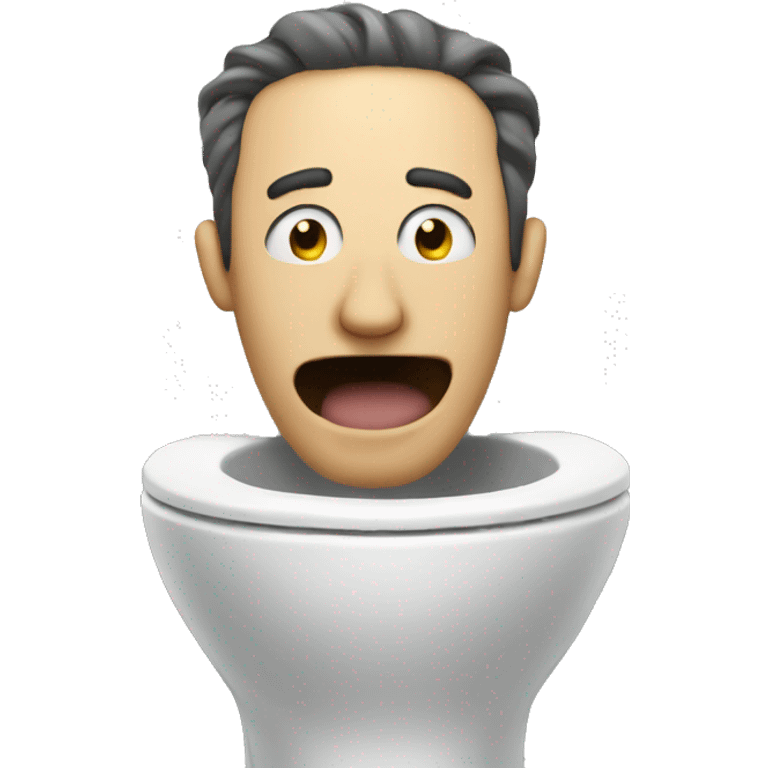 a man sticking his head out of a toilet while singing  emoji