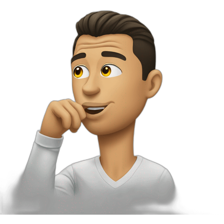 Cristiano ronaldo picking nose emoji