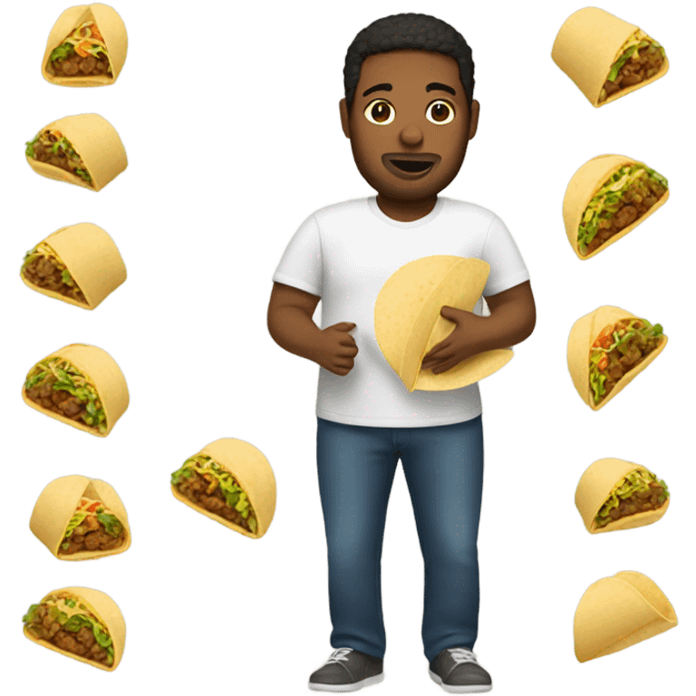 Pregnant man holding tacos emoji