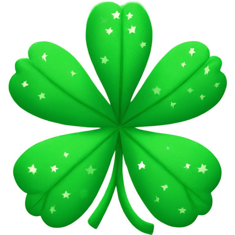 4 leaves clover with stars emoji