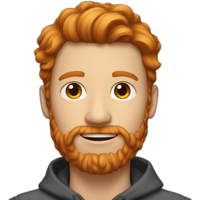 Man with shoulder length ginger hair and a scruffy ginger beard emoji