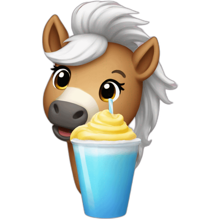 pony drinking a milkshake emoji