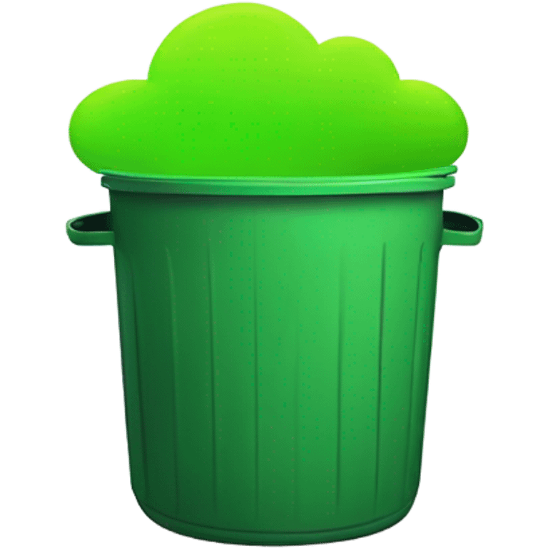 Green fart coming out of a trash can emoji