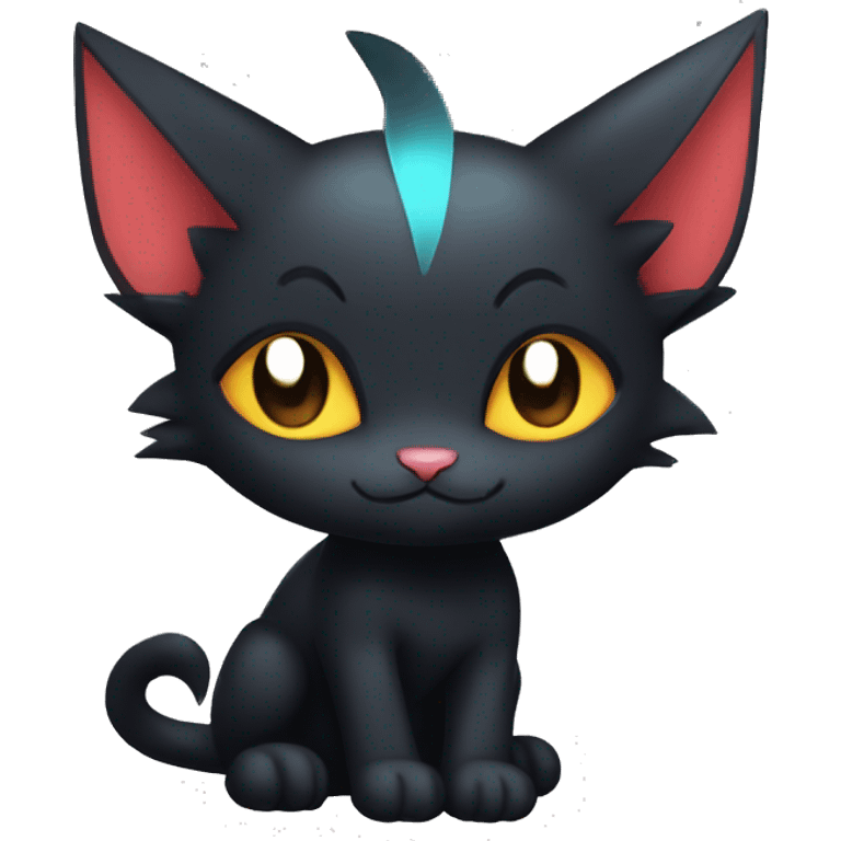 Cool Cute Edgy Black Dark Chibi Cat-Noibat-Noivern-Litten-Fakémon-hybrid emoji