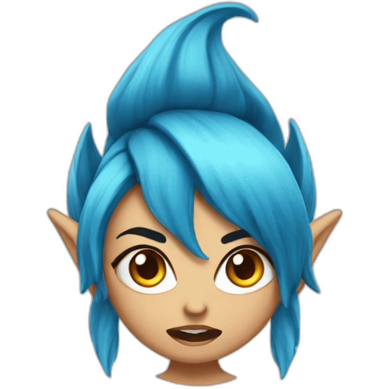 girl elf with blue hair angry emoji