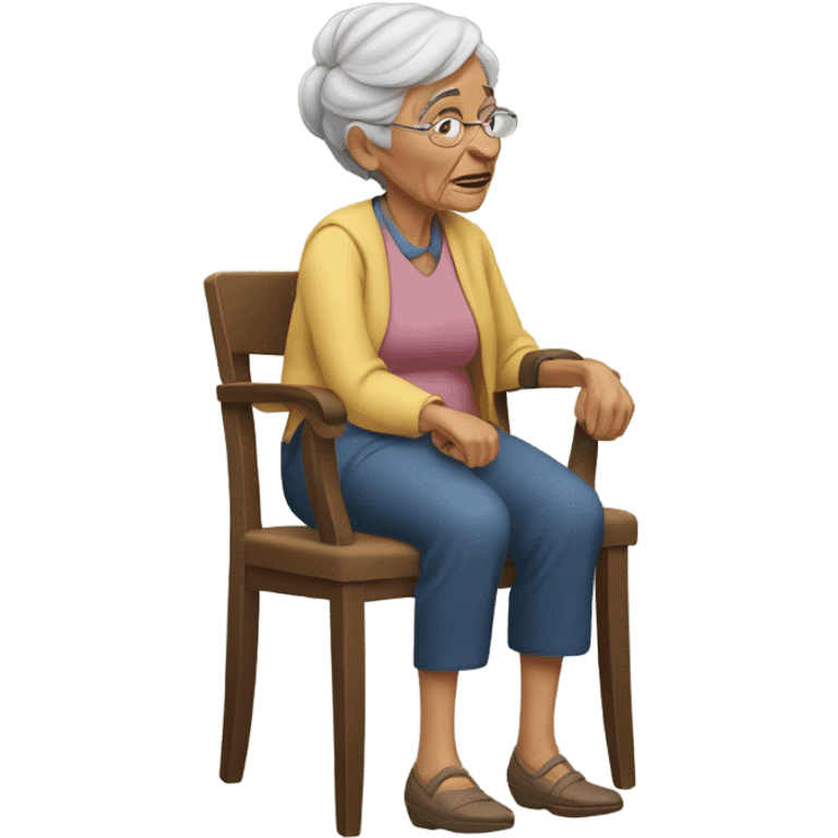 Grandma having backpain emoji