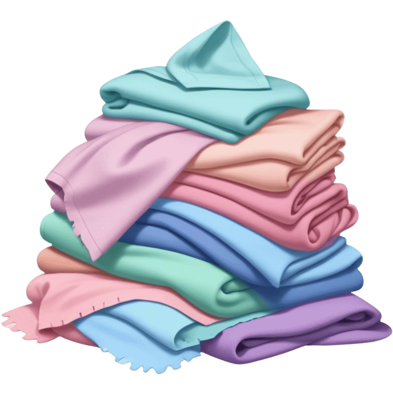 Dirty pile of laundry with pastel colours ￼ emoji