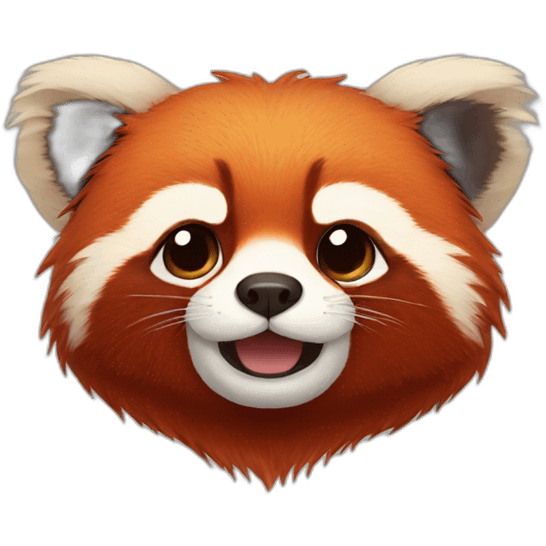 Fluffy red panda crying emoji