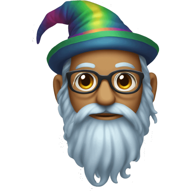 Rainbow wizard emoji