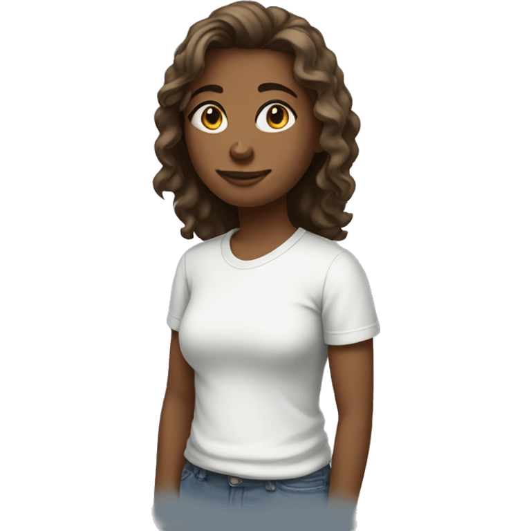 Girl wearing t-shirt named gail emoji