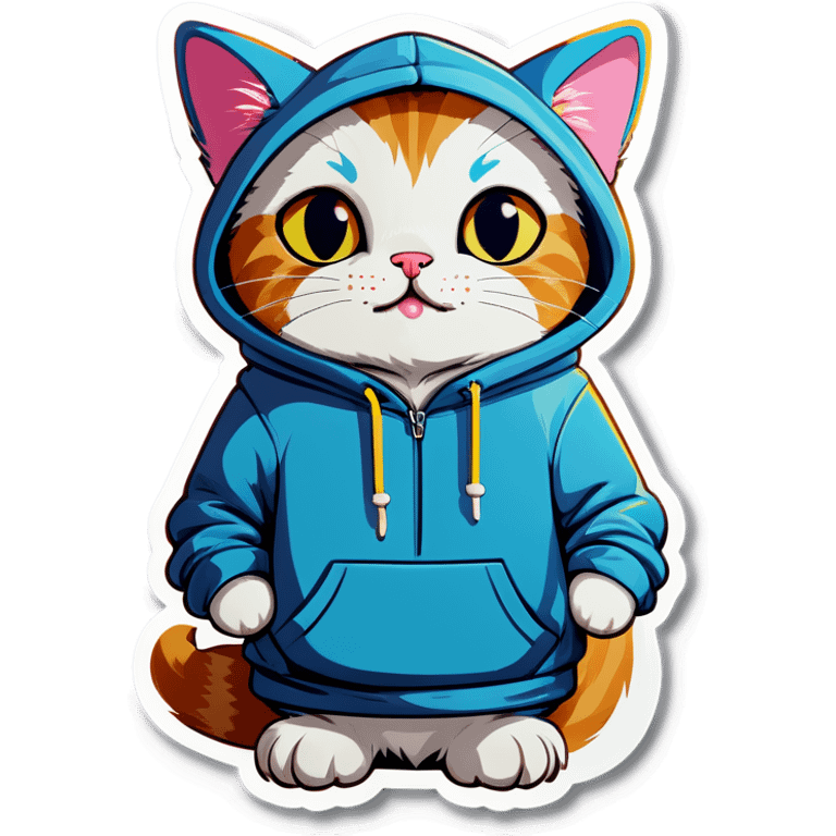 cat wearing a hoodie emoji