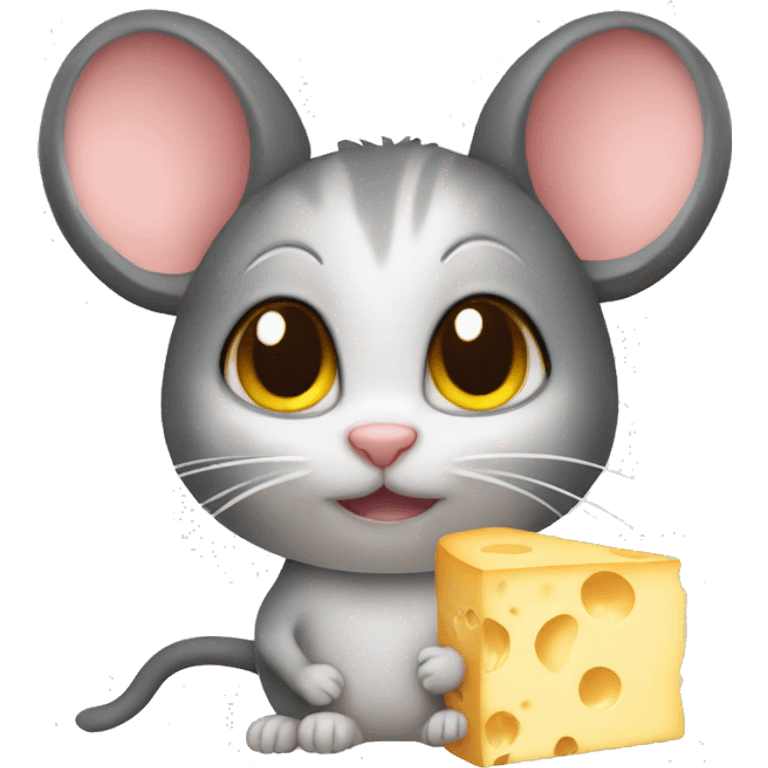 Mouse cat cheese  emoji