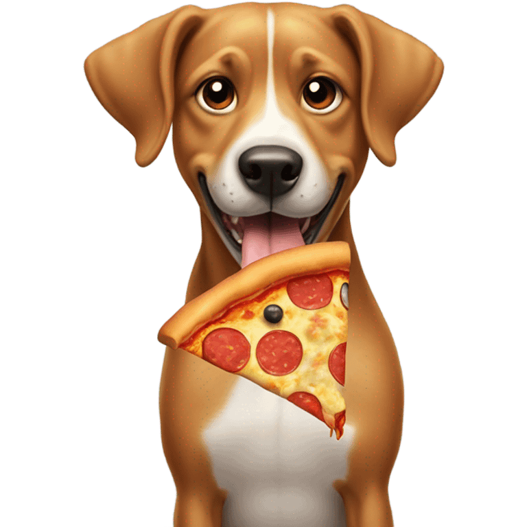 Dog eating pizza emoji